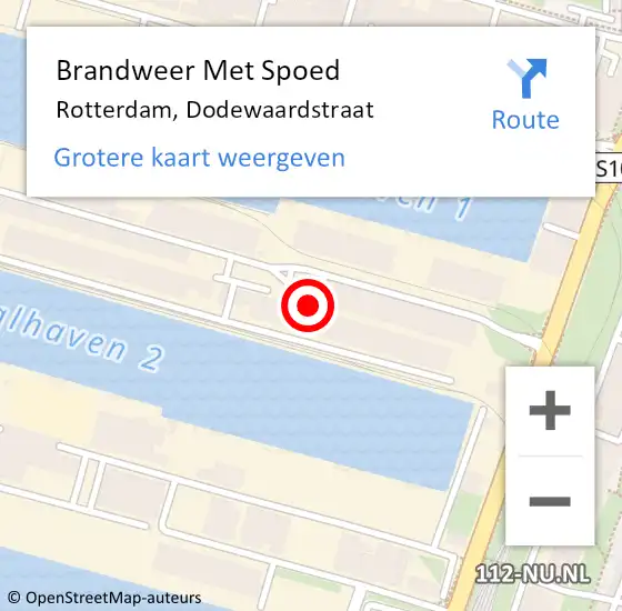Locatie op kaart van de 112 melding: Brandweer Met Spoed Naar Rotterdam, Dodewaardstraat op 21 juli 2021 16:26