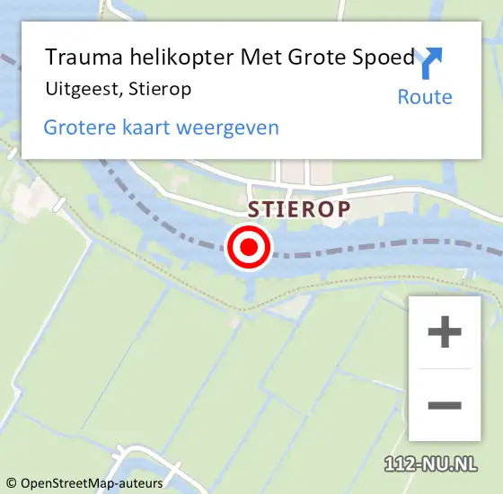 Locatie op kaart van de 112 melding: Trauma helikopter Met Grote Spoed Naar Uitgeest, Stierop op 21 juli 2021 17:25