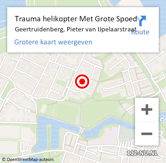 Locatie op kaart van de 112 melding: Trauma helikopter Met Grote Spoed Naar Geertruidenberg, Pieter van IJpelaarstraat op 21 juli 2021 17:53