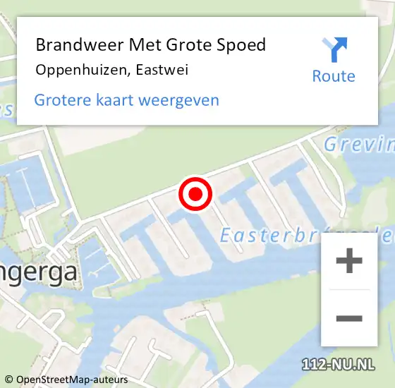 Locatie op kaart van de 112 melding: Brandweer Met Grote Spoed Naar Oppenhuizen, Eastwei op 21 juli 2021 17:57