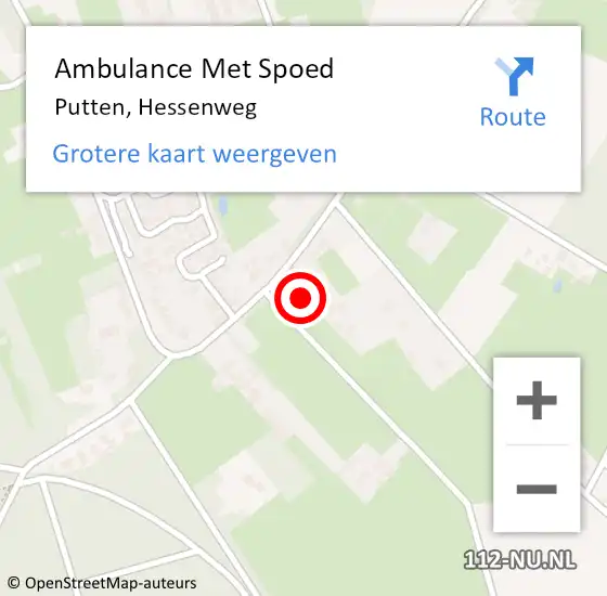 Locatie op kaart van de 112 melding: Ambulance Met Spoed Naar Putten, Hessenweg op 21 juli 2021 17:58