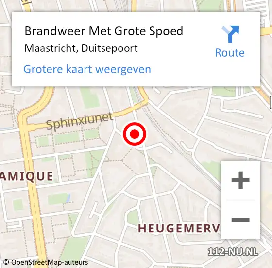 Locatie op kaart van de 112 melding: Brandweer Met Grote Spoed Naar Maastricht, Duitsepoort op 21 juli 2021 18:14