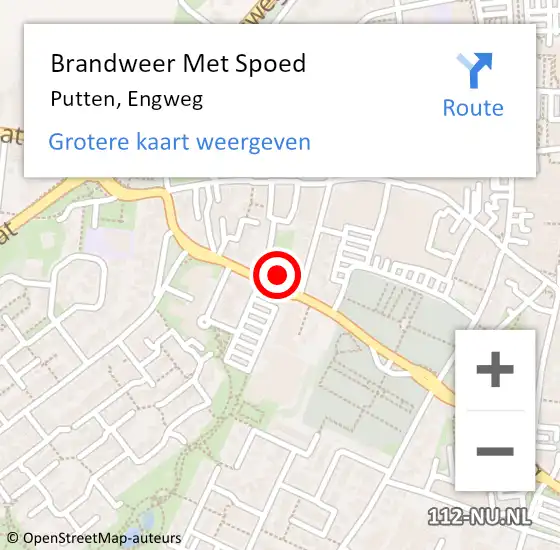 Locatie op kaart van de 112 melding: Brandweer Met Spoed Naar Putten, Engweg op 21 juli 2021 18:15