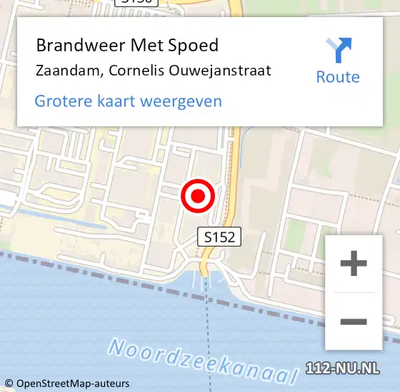 Locatie op kaart van de 112 melding: Brandweer Met Spoed Naar Zaandam, Cornelis Ouwejanstraat op 21 juli 2021 18:28