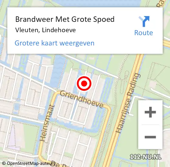 Locatie op kaart van de 112 melding: Brandweer Met Grote Spoed Naar Vleuten, Lindehoeve op 21 juli 2021 18:36