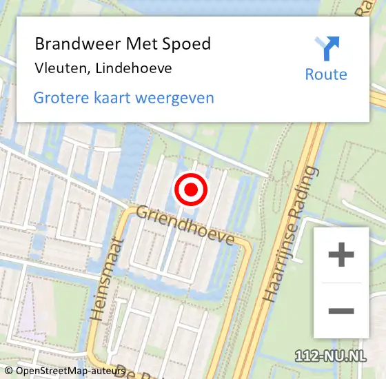 Locatie op kaart van de 112 melding: Brandweer Met Spoed Naar Vleuten, Lindehoeve op 21 juli 2021 18:53