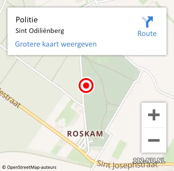 Locatie op kaart van de 112 melding: Politie Sint Odiliënberg op 21 juli 2021 19:07