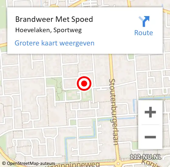 Locatie op kaart van de 112 melding: Brandweer Met Spoed Naar Hoevelaken, Sportweg op 21 juli 2021 19:55