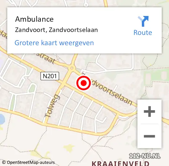 Locatie op kaart van de 112 melding: Ambulance Zandvoort, Zandvoortselaan op 21 juli 2021 20:15