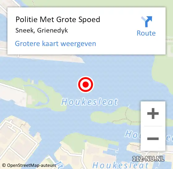 Locatie op kaart van de 112 melding: Politie Met Grote Spoed Naar Sneek, Grienedyk op 21 juli 2021 20:23