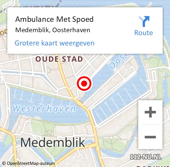 Locatie op kaart van de 112 melding: Ambulance Met Spoed Naar Medemblik, Oosterhaven op 21 juli 2021 20:24