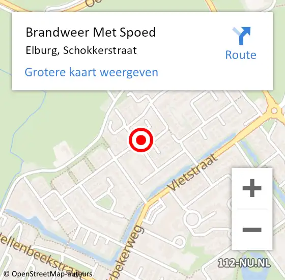 Locatie op kaart van de 112 melding: Brandweer Met Spoed Naar Elburg, Schokkerstraat op 21 juli 2021 21:04