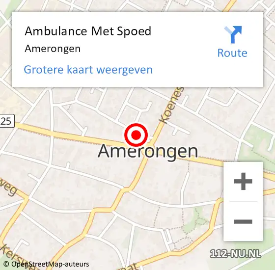 Locatie op kaart van de 112 melding: Ambulance Met Spoed Naar Amerongen op 21 juli 2021 21:20