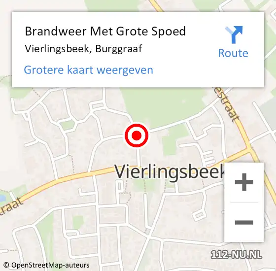 Locatie op kaart van de 112 melding: Brandweer Met Grote Spoed Naar Vierlingsbeek, Burggraaf op 21 juli 2021 21:33