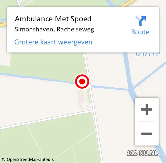 Locatie op kaart van de 112 melding: Ambulance Met Spoed Naar Simonshaven, Rachelseweg op 21 juli 2021 21:37