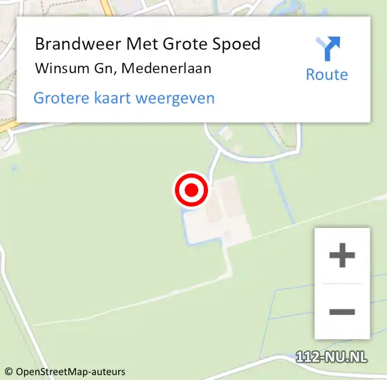 Locatie op kaart van de 112 melding: Brandweer Met Grote Spoed Naar Winsum Gn, Medenerlaan op 17 juni 2014 10:13