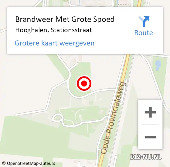 Locatie op kaart van de 112 melding: Brandweer Met Grote Spoed Naar Hooghalen, Stationsstraat op 21 juli 2021 22:54