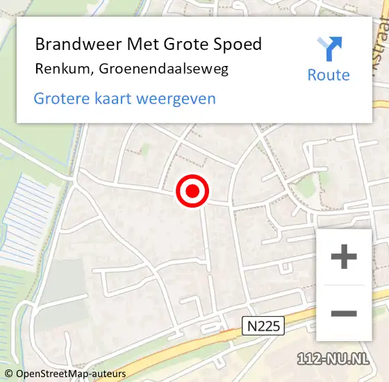 Locatie op kaart van de 112 melding: Brandweer Met Grote Spoed Naar Renkum, Groenendaalseweg op 21 juli 2021 23:01