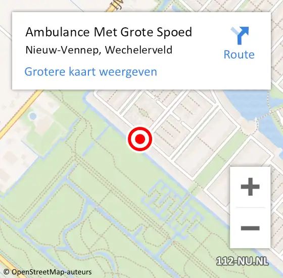 Locatie op kaart van de 112 melding: Ambulance Met Grote Spoed Naar Nieuw-Vennep, Wechelerveld op 21 juli 2021 23:21