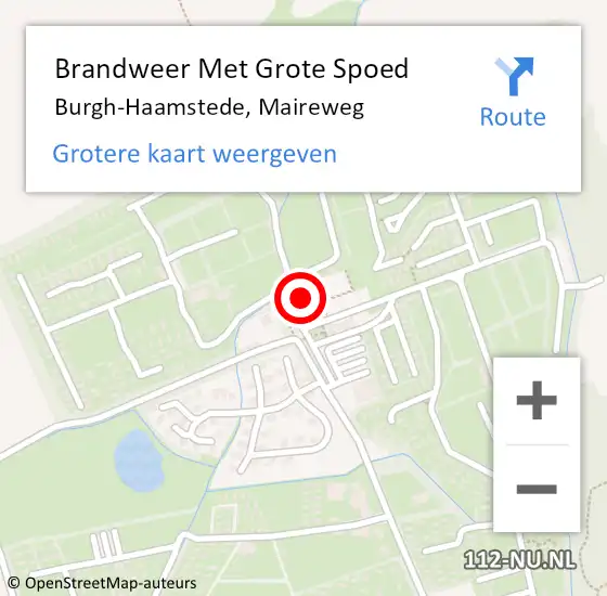 Locatie op kaart van de 112 melding: Brandweer Met Grote Spoed Naar Burgh-Haamstede, Maireweg op 21 juli 2021 23:26