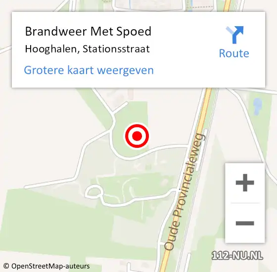 Locatie op kaart van de 112 melding: Brandweer Met Spoed Naar Hooghalen, Stationsstraat op 21 juli 2021 23:51