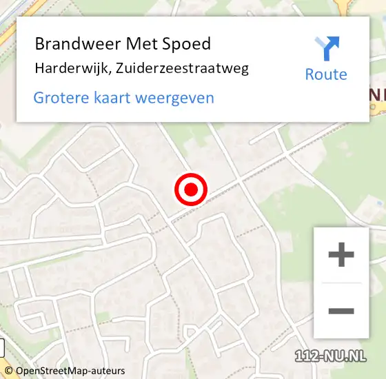 Locatie op kaart van de 112 melding: Brandweer Met Spoed Naar Harderwijk, Zuiderzeestraatweg op 22 juli 2021 00:28