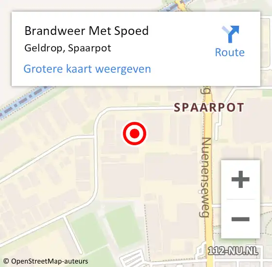 Locatie op kaart van de 112 melding: Brandweer Met Spoed Naar Geldrop, Spaarpot op 22 juli 2021 00:54