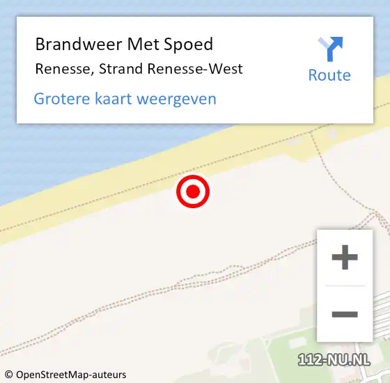 Locatie op kaart van de 112 melding: Brandweer Met Spoed Naar Renesse, Strand Renesse-West op 22 juli 2021 01:23