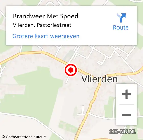 Locatie op kaart van de 112 melding: Brandweer Met Spoed Naar Vlierden, Pastoriestraat op 22 juli 2021 02:17