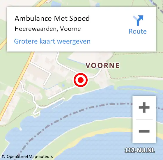 Locatie op kaart van de 112 melding: Ambulance Met Spoed Naar Heerewaarden, Voorne op 22 juli 2021 02:22