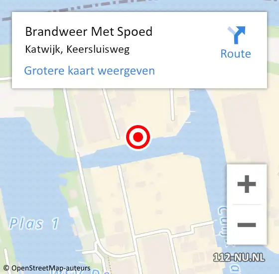 Locatie op kaart van de 112 melding: Brandweer Met Spoed Naar Katwijk, Keersluisweg op 22 juli 2021 02:39