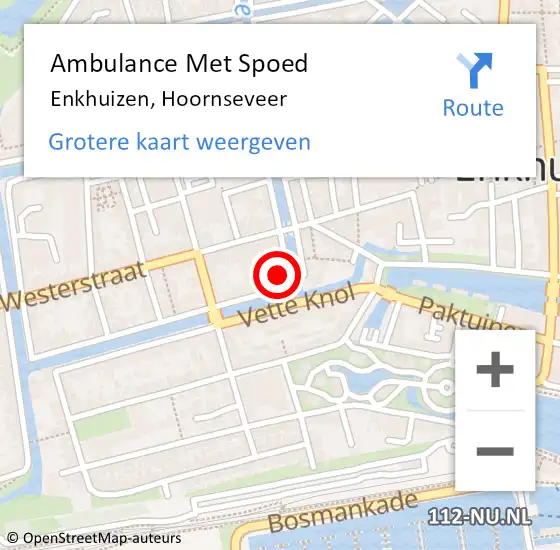 Locatie op kaart van de 112 melding: Ambulance Met Spoed Naar Enkhuizen, Hoornseveer op 22 juli 2021 03:00