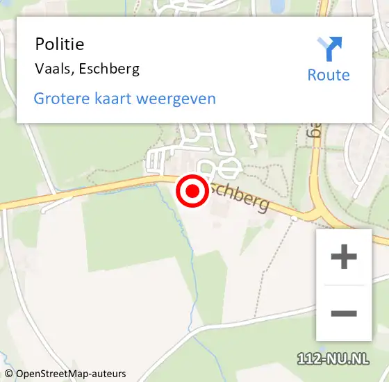 Locatie op kaart van de 112 melding: Politie Vaals, Eschberg op 22 juli 2021 03:52