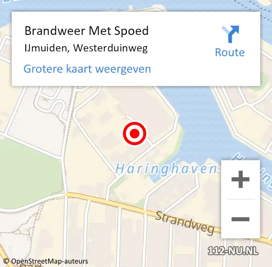 Locatie op kaart van de 112 melding: Brandweer Met Spoed Naar IJmuiden, Westerduinweg op 22 juli 2021 04:13