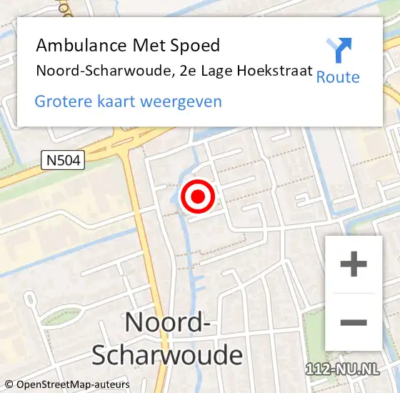 Locatie op kaart van de 112 melding: Ambulance Met Spoed Naar Noord-Scharwoude, 2e Lage Hoekstraat op 22 juli 2021 04:33