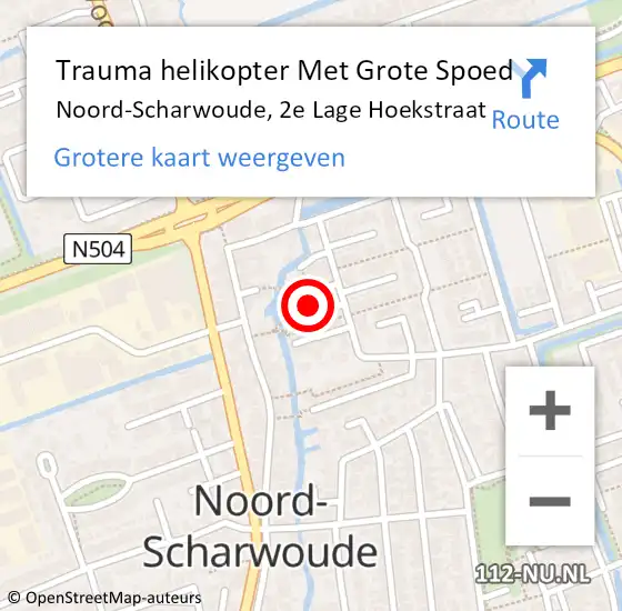 Locatie op kaart van de 112 melding: Trauma helikopter Met Grote Spoed Naar Noord-Scharwoude, 2e Lage Hoekstraat op 22 juli 2021 04:36