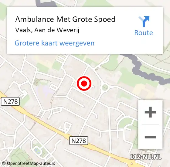 Locatie op kaart van de 112 melding: Ambulance Met Grote Spoed Naar Vaals, Aan de Weverij op 22 juli 2021 05:12