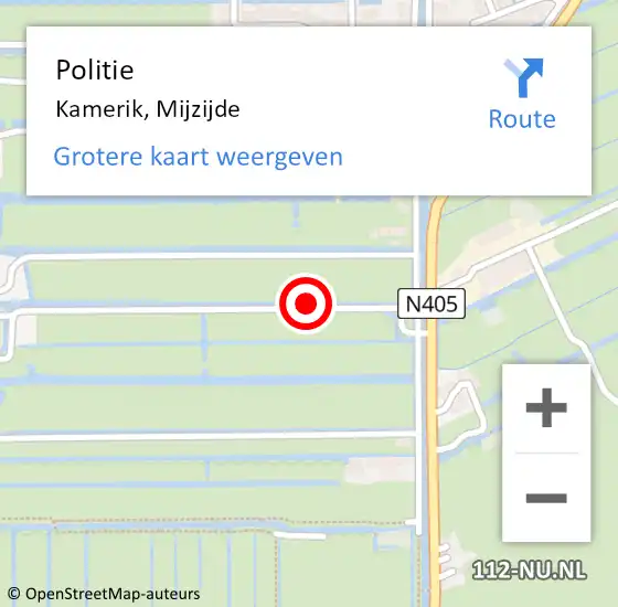 Locatie op kaart van de 112 melding: Politie Kamerik, Mijzijde op 22 juli 2021 06:51