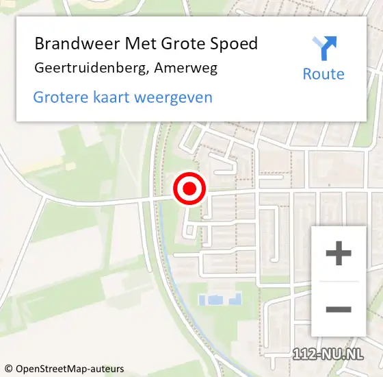 Locatie op kaart van de 112 melding: Brandweer Met Grote Spoed Naar Geertruidenberg, Amerweg op 22 juli 2021 07:02