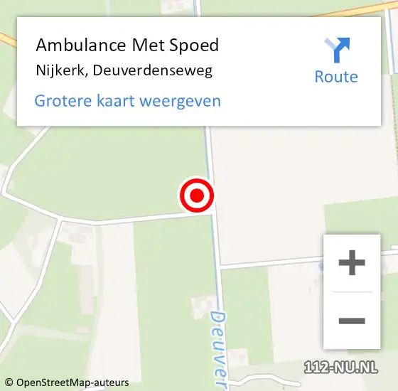 Locatie op kaart van de 112 melding: Ambulance Met Spoed Naar Nijkerk, Deuverdenseweg op 22 juli 2021 07:32