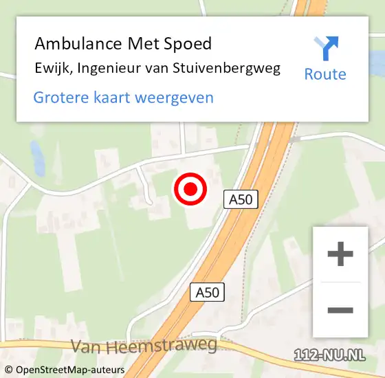 Locatie op kaart van de 112 melding: Ambulance Met Spoed Naar Ewijk, Ingenieur van Stuivenbergweg op 22 juli 2021 08:31