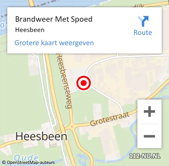 Locatie op kaart van de 112 melding: Brandweer Met Spoed Naar Heesbeen op 22 juli 2021 10:22