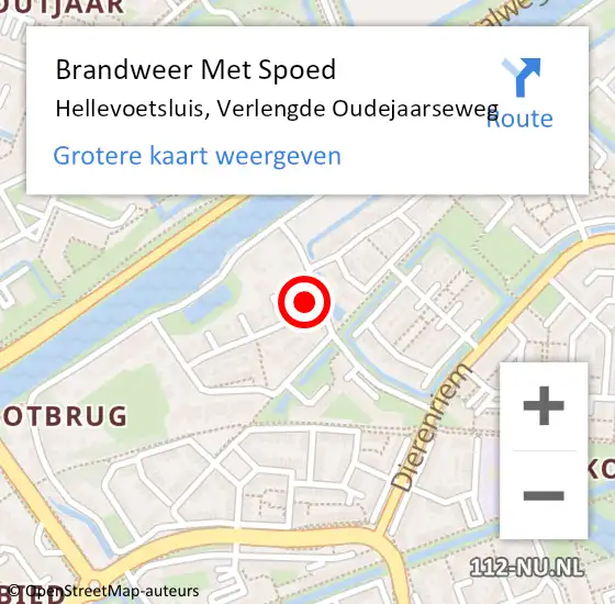 Locatie op kaart van de 112 melding: Brandweer Met Spoed Naar Hellevoetsluis, Verlengde Oudejaarseweg op 22 juli 2021 10:43