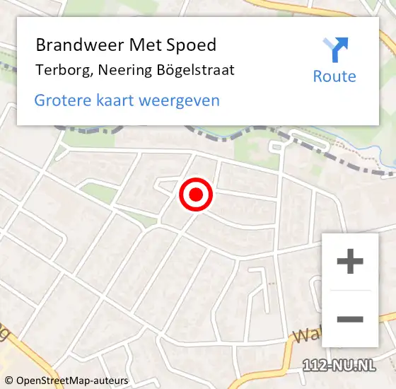 Locatie op kaart van de 112 melding: Brandweer Met Spoed Naar Terborg, Neering Bögelstraat op 22 juli 2021 10:56