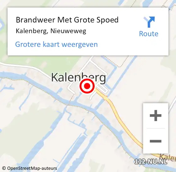 Locatie op kaart van de 112 melding: Brandweer Met Grote Spoed Naar Kalenberg, Nieuweweg op 22 juli 2021 10:58