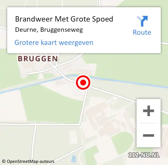 Locatie op kaart van de 112 melding: Brandweer Met Grote Spoed Naar Deurne, Bruggenseweg op 22 juli 2021 11:15