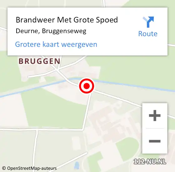 Locatie op kaart van de 112 melding: Brandweer Met Grote Spoed Naar Deurne, Bruggenseweg op 22 juli 2021 11:18