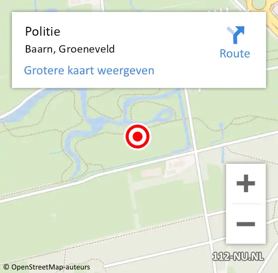 Locatie op kaart van de 112 melding: Politie Baarn, Groeneveld op 22 juli 2021 11:28