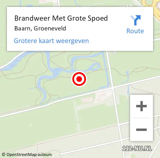 Locatie op kaart van de 112 melding: Brandweer Met Grote Spoed Naar Baarn, Groeneveld op 22 juli 2021 11:29