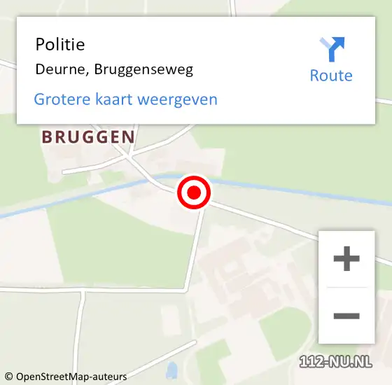 Locatie op kaart van de 112 melding: Politie Deurne, Bruggenseweg op 22 juli 2021 11:34
